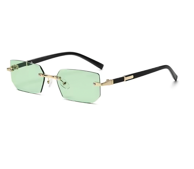 Rimless Cut Edge Rectangle Sunglasses Unisex Frameless Eyewear Designer Fashion Vintage Square Shade Y2k Sun Glasses Goggles