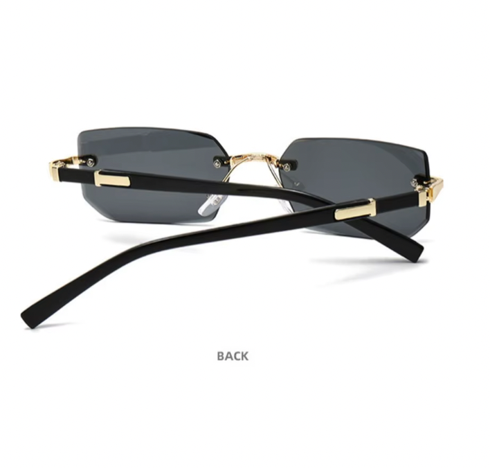 Rimless Cut Edge Rectangle Sunglasses Unisex Frameless Eyewear Designer Fashion Vintage Square Shade Y2k Sun Glasses Goggles